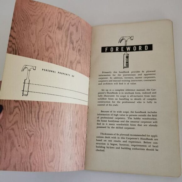 1950s Carpenter Fir Plywood Handbook COVER DAMAGE MidCentury Illustrated Vintage - Picture 6 of 10